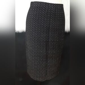 St. John Nordstrom Black Knit Pencil Skirt Size 10